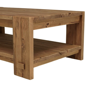 SANDY - Table basse rectangulaire 132x71cm bois Pin recyclé