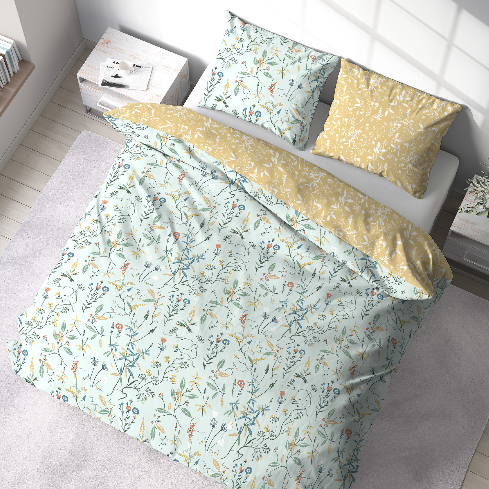 Parure De Couette 3pcs Microfibre Florissane