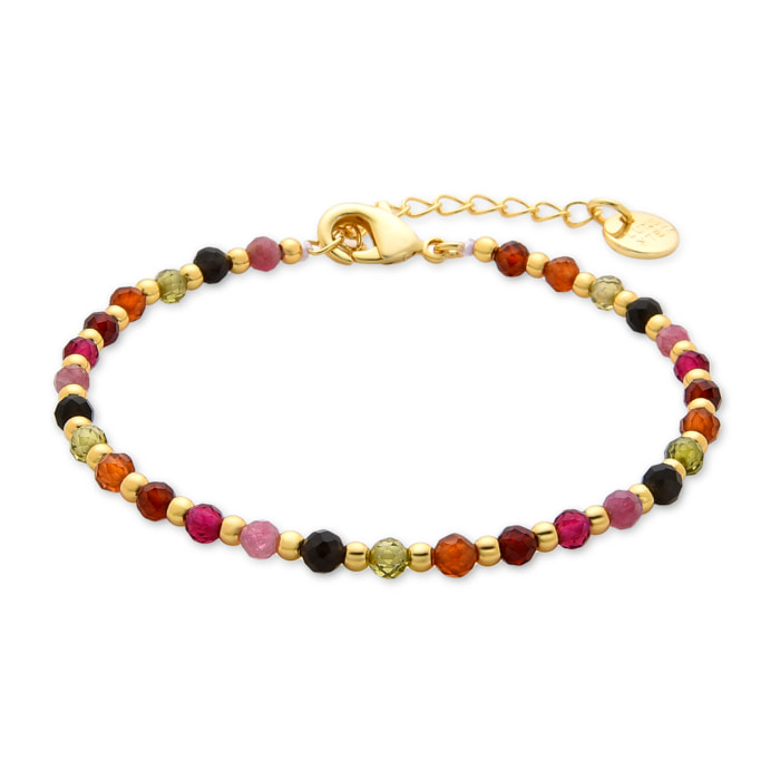Pulsera de Cristal Multicolor acabada en oro amarillo de 18K