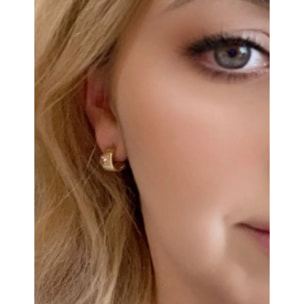 Pendiente aro dorado con Sw 4x4 light rosa