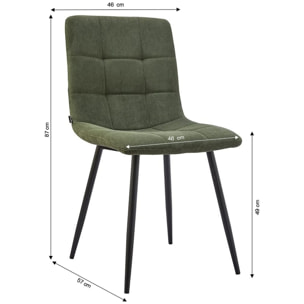 Lot de 2 chaises en velours côtelé - IGGY