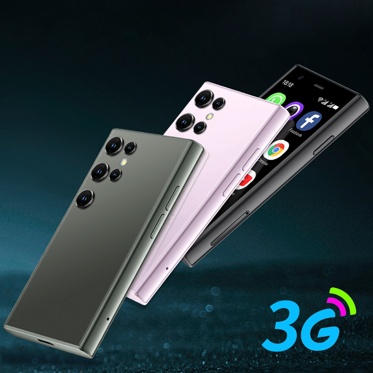 Mini smartphone S23 pro 3G, Android 8.1, 2GB RAM + 16GB. Schermo da 3''. Doppia scheda SIM.