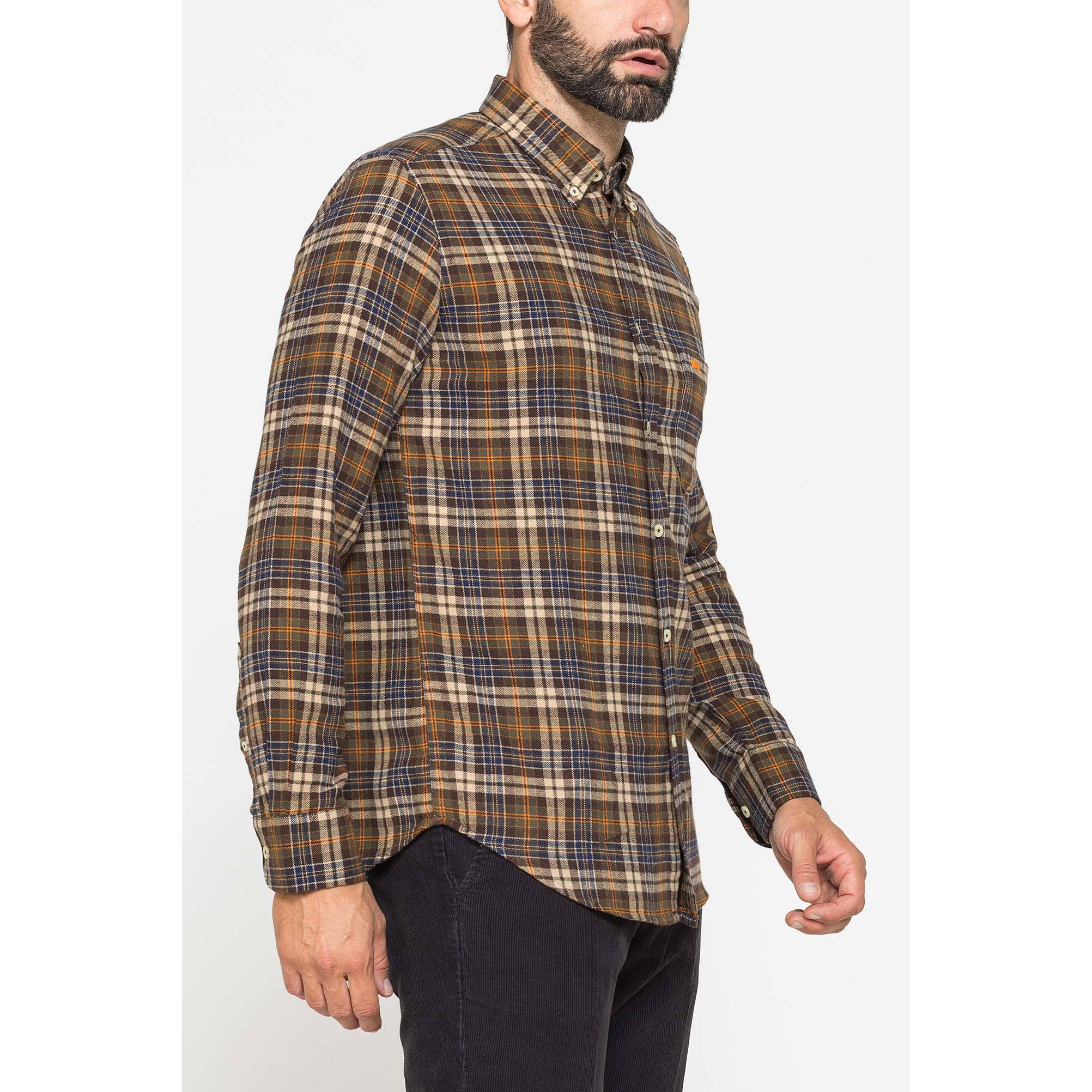 CAMICIA FANTASIA TINTO FILO IN FLANELLA LEGGERA