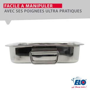Plat four en inox rectangulaire 27,5 x 20,4 x 6 cm en extérieur Elo Edition Red
