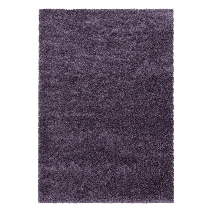 Tapis poils longs shaggy tissé motif uni RIBI