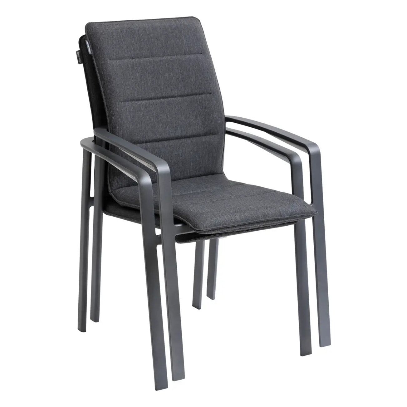 Fauteuil de jardin empilable "Diese" anthracite & graphite en aluminium traité époxy
