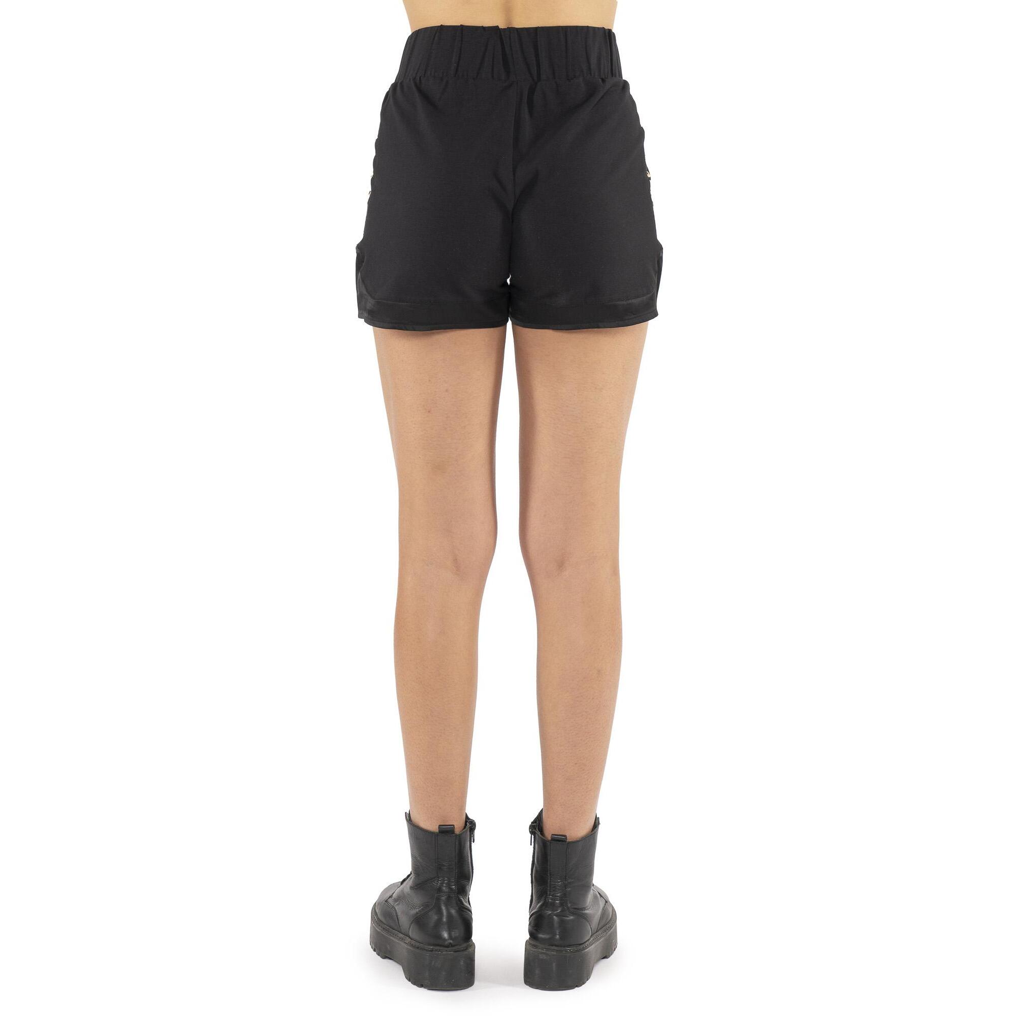 Pantalón corto estilo boxeo con logo dorado para mujer Leone Gold