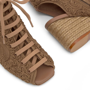 Sandalia abotinada Bertina en cordela de rayón by ETRO