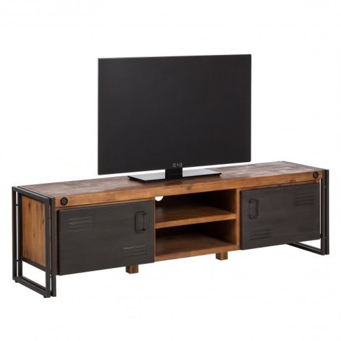 Meuble TV industriel bois et métal - ATELIER