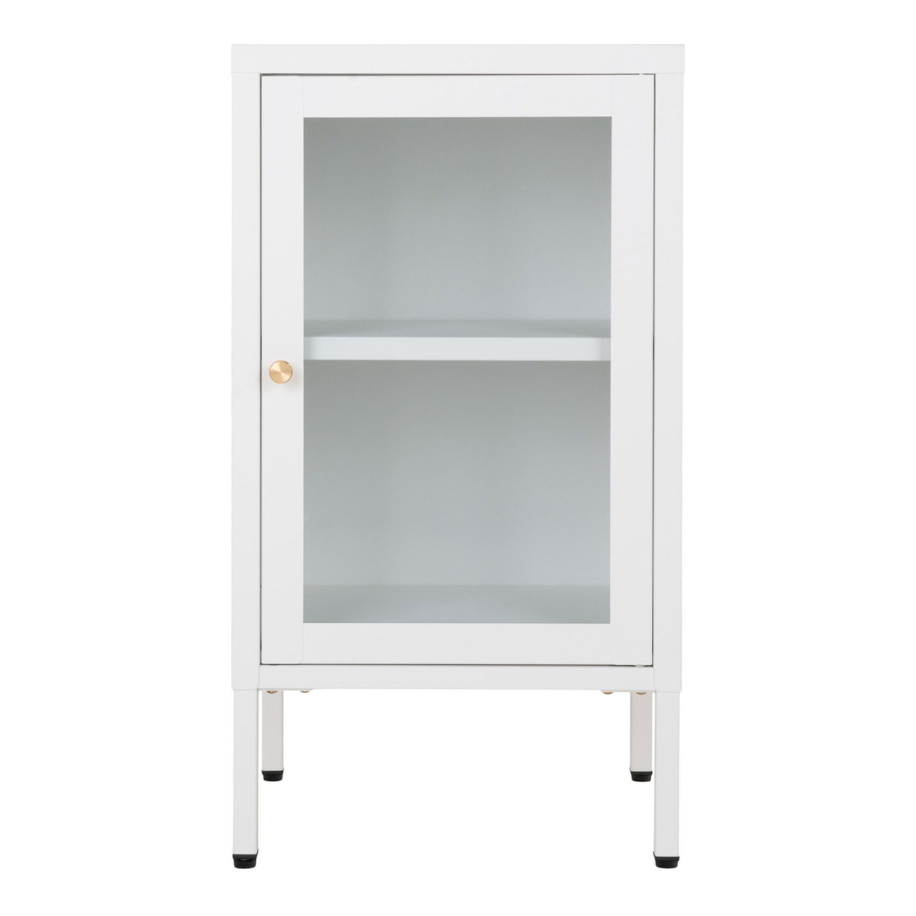 Armadietto Dalby in acciaio e vetro bianco 38x35x70 cm