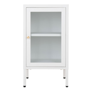 Armadietto Dalby in acciaio e vetro bianco 38x35x70 cm