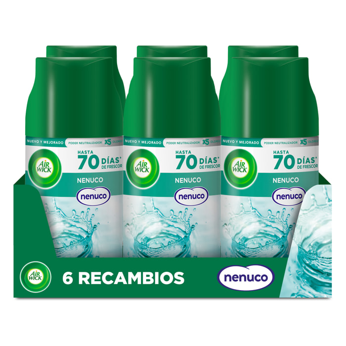 Air Wick Freshmatic - Ambientador spray automático, esencia para casa con aroma a Nenuco - 6 Recambios