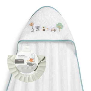 Capa Baño 1X1 Mod Granja Koala+ Gorro Bco/Verde
