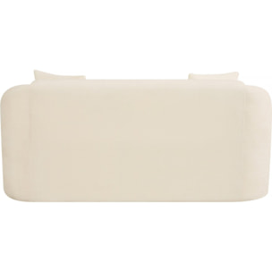 Canapé droit fixe en tissu "Ondine" - 2 places - Beige