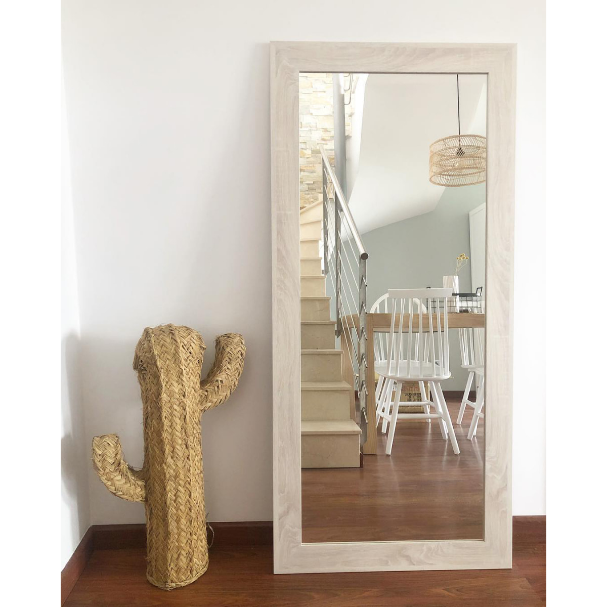 Miroir effet bois beige en différentes tailles