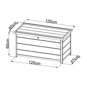 Coffre de jardin résine anthracite 465 L