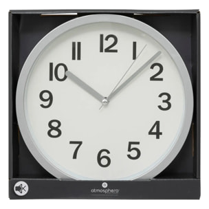 Horloge plastique gris D22cm