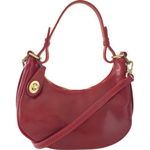Borsa a Spalla Elegante Mezzaluna da Donna in Pelle Lucida