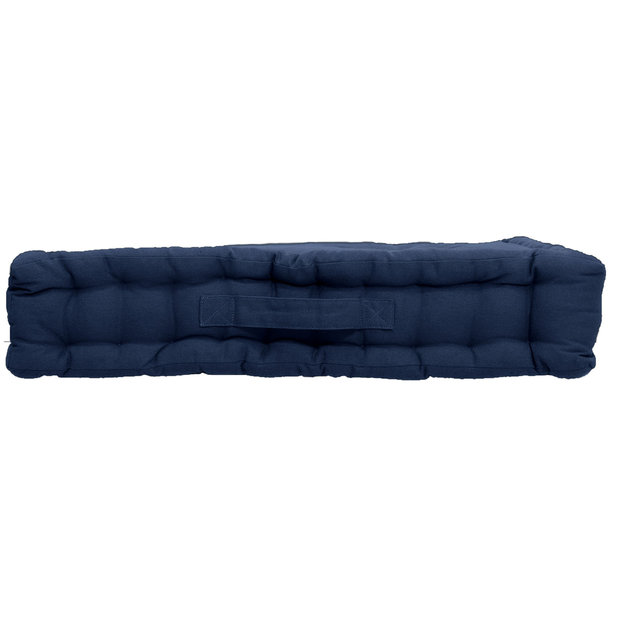 Coussin de sol uni en pur coton - Bleu Marine