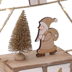 Calendario in legno albero oro con led cm18x7,5h31