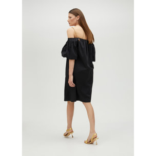 Vestito corto con spalline a catena dorata