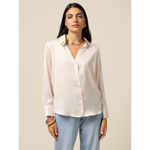 Oltre - Camicia in raso - Bianco