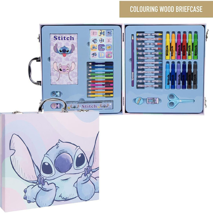 Set Papelería Coloreable Maletín Stitch