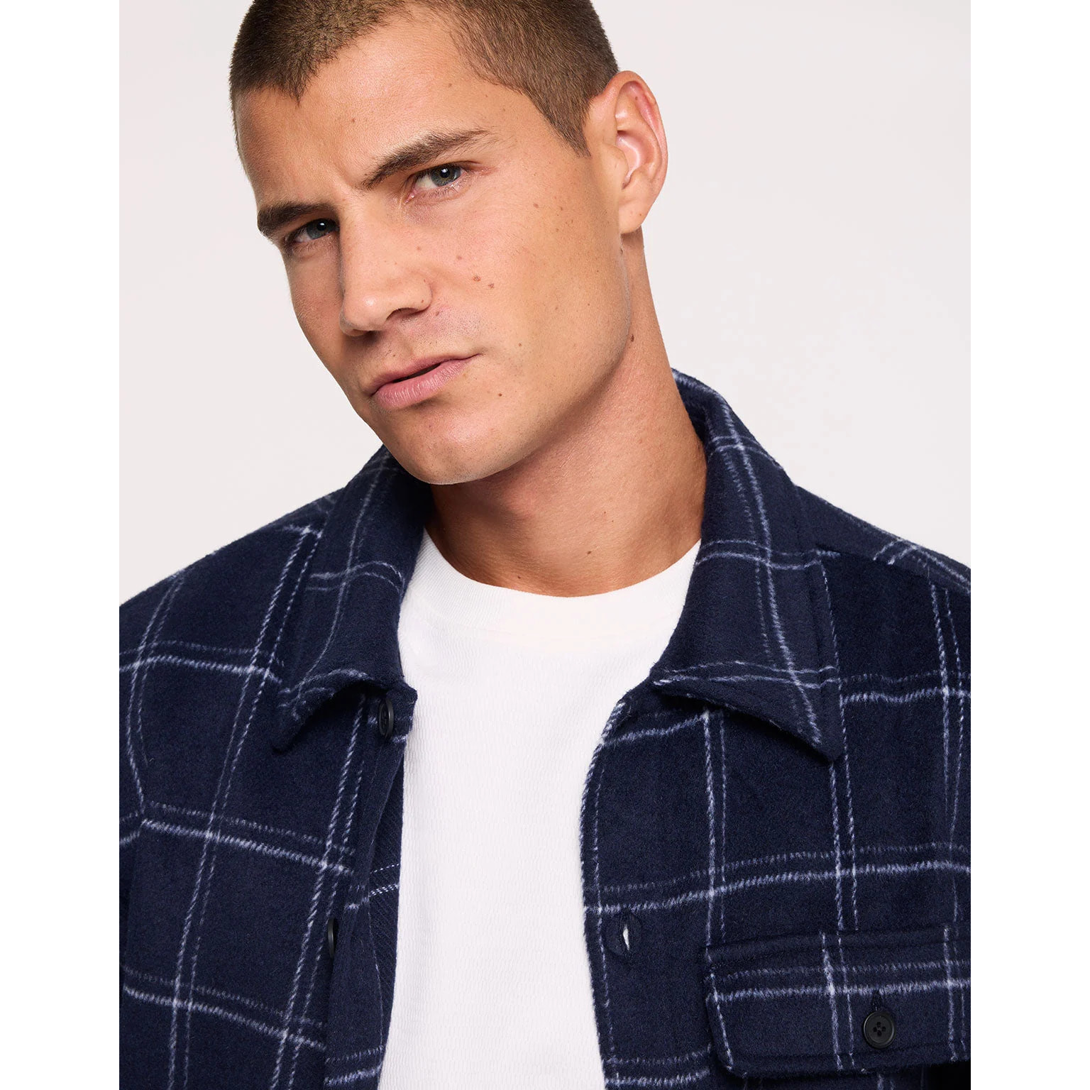 Chaqueta a Cuadros Azul Marino - Tarata