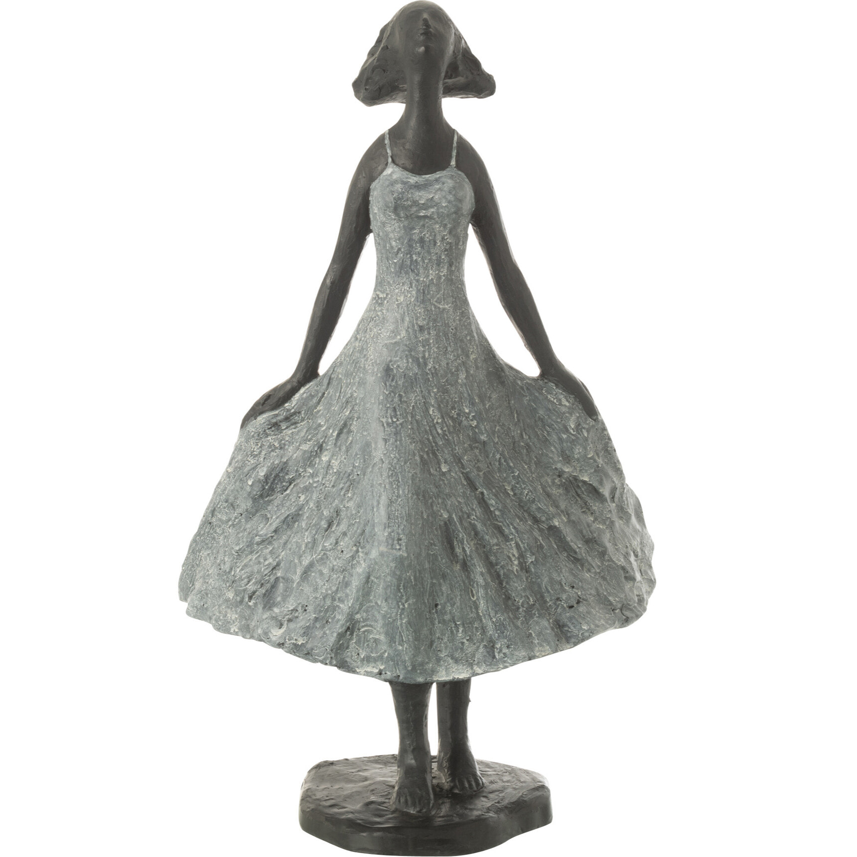 J-Line décoration Fille Regardant Ciel - polyrésine - noir/gris - small