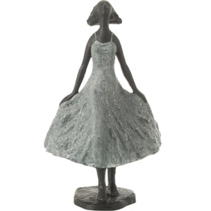J-Line décoration Fille Regardant Ciel - polyrésine - noir/gris - small