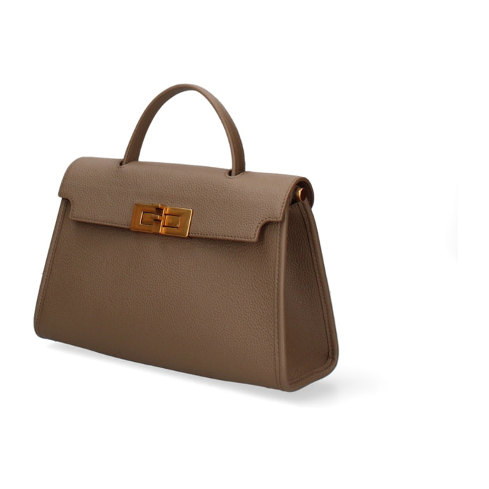 Borsa a mano da donna Made in Italy - Modello Embera Plus - 100% pelle - 28.0 x 17.0 x 9.0 cm