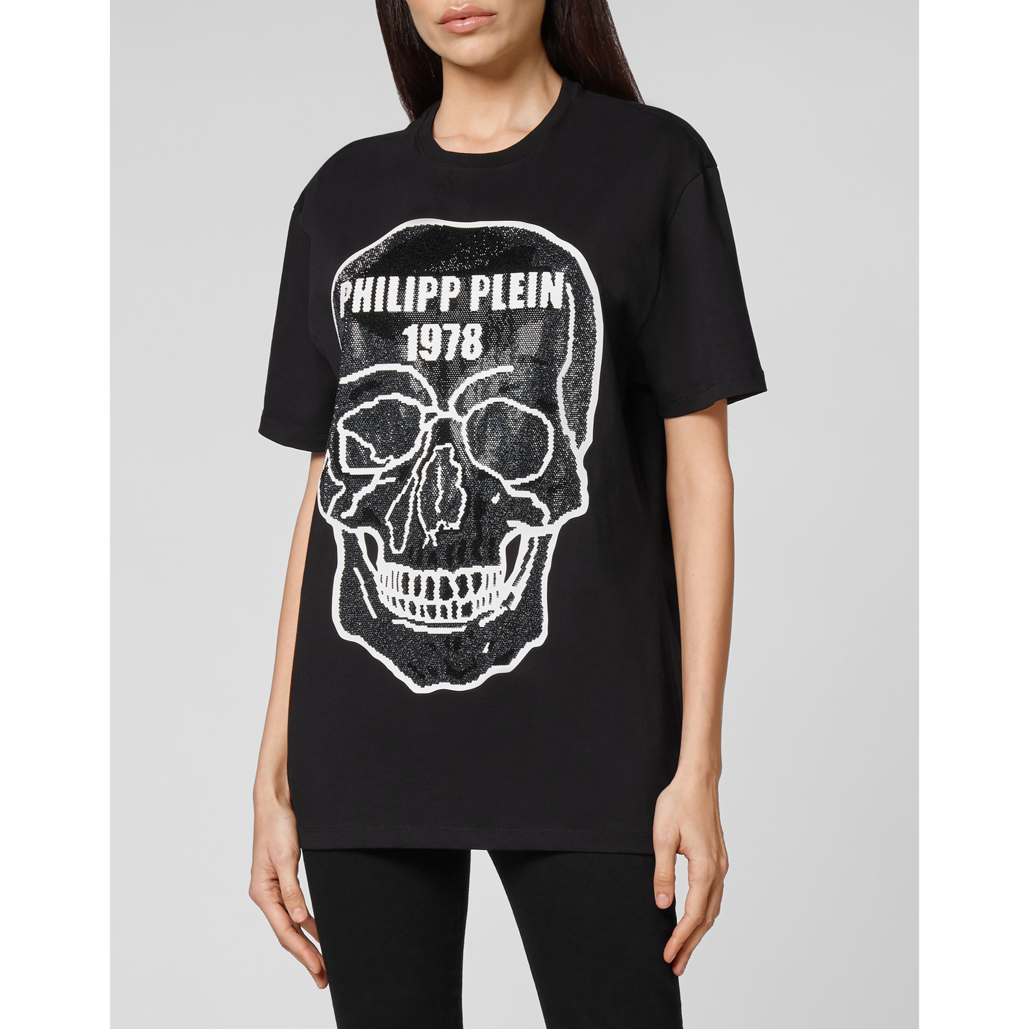 PHILIPP PLEIN T-shirt Round Neck SS Crystal Skull