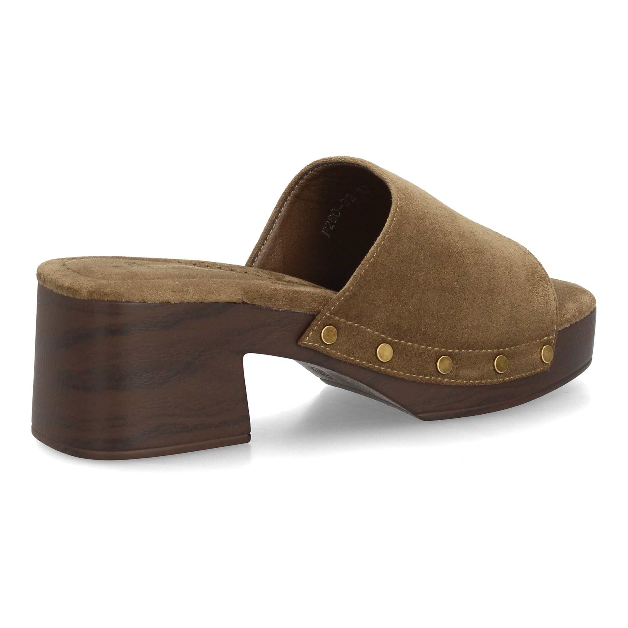 Zueco mujer tacón cómodo verano con tachuelas