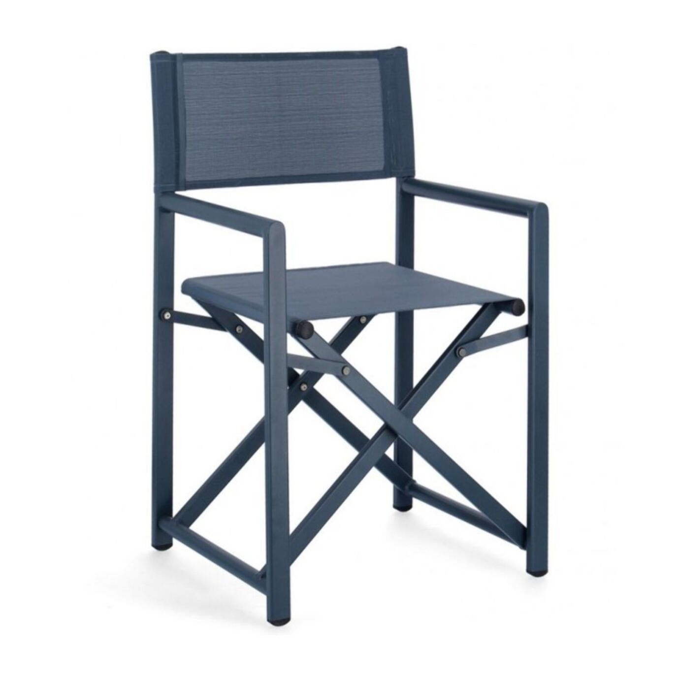 Set di 4 sedie TAYLOR in alluminio blu e textilene blu, pieghevoli