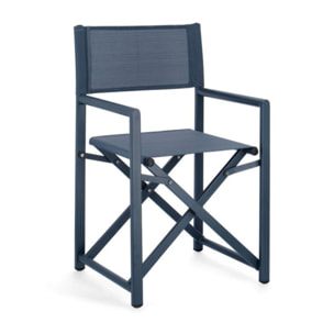 Set di 4 sedie TAYLOR in alluminio blu e textilene blu, pieghevoli