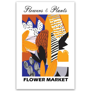 Tableau Flower Market fleurs abstraites design Toile imprimée