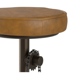 Tabouret de bar 73 cm en cuir marron - Gaya