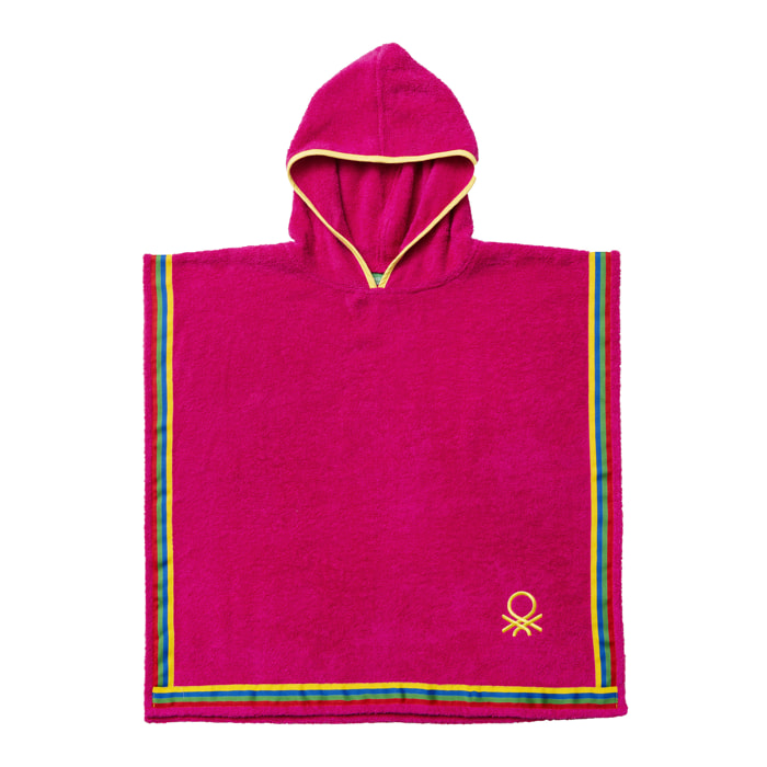 Albornoz tipo Poncho para niños 85cm rosa benetton