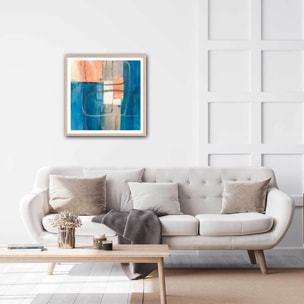 Affiche Passage bleue Affiche + cadre en bois - Chêne