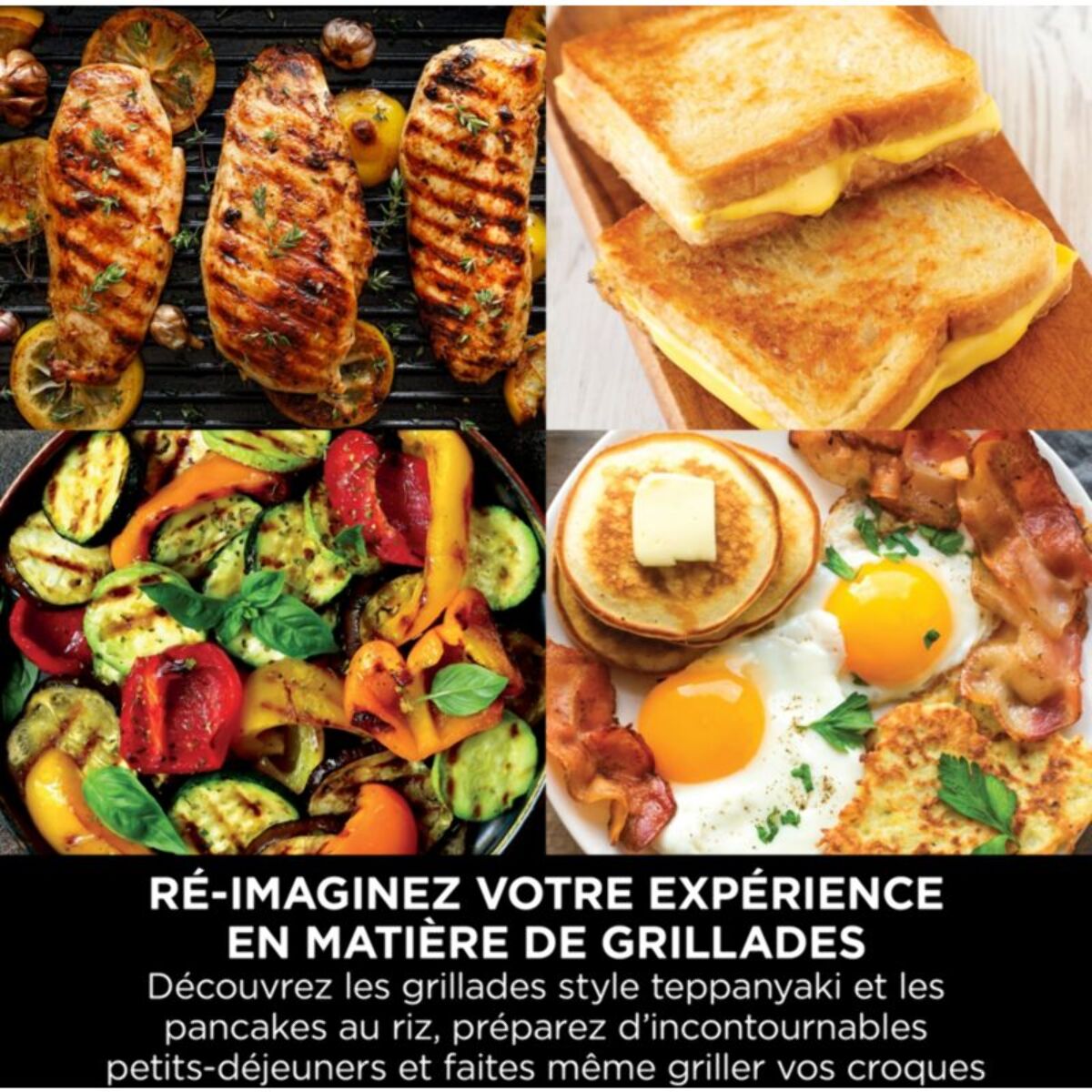 Plancha électrique NINJA GR101EU grill/plancha à poser, 34x34 cm