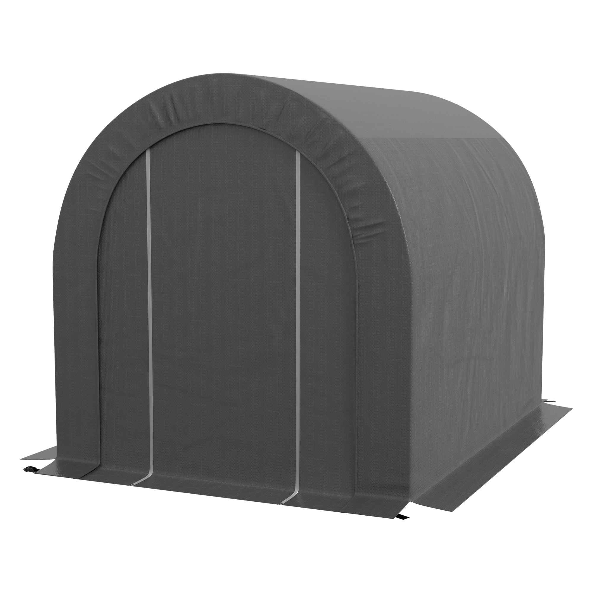 Abri de jardin rangement extérieur dim. 2,4L x 1,8l x 1,9H m - porte zippée - acier galvanisé PE gris