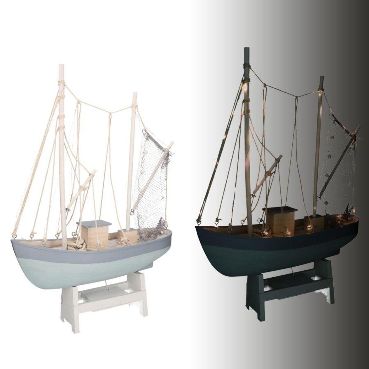 Barca in legno con led cm43xh62x14