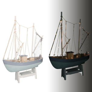 Barca in legno con led cm43xh62x14