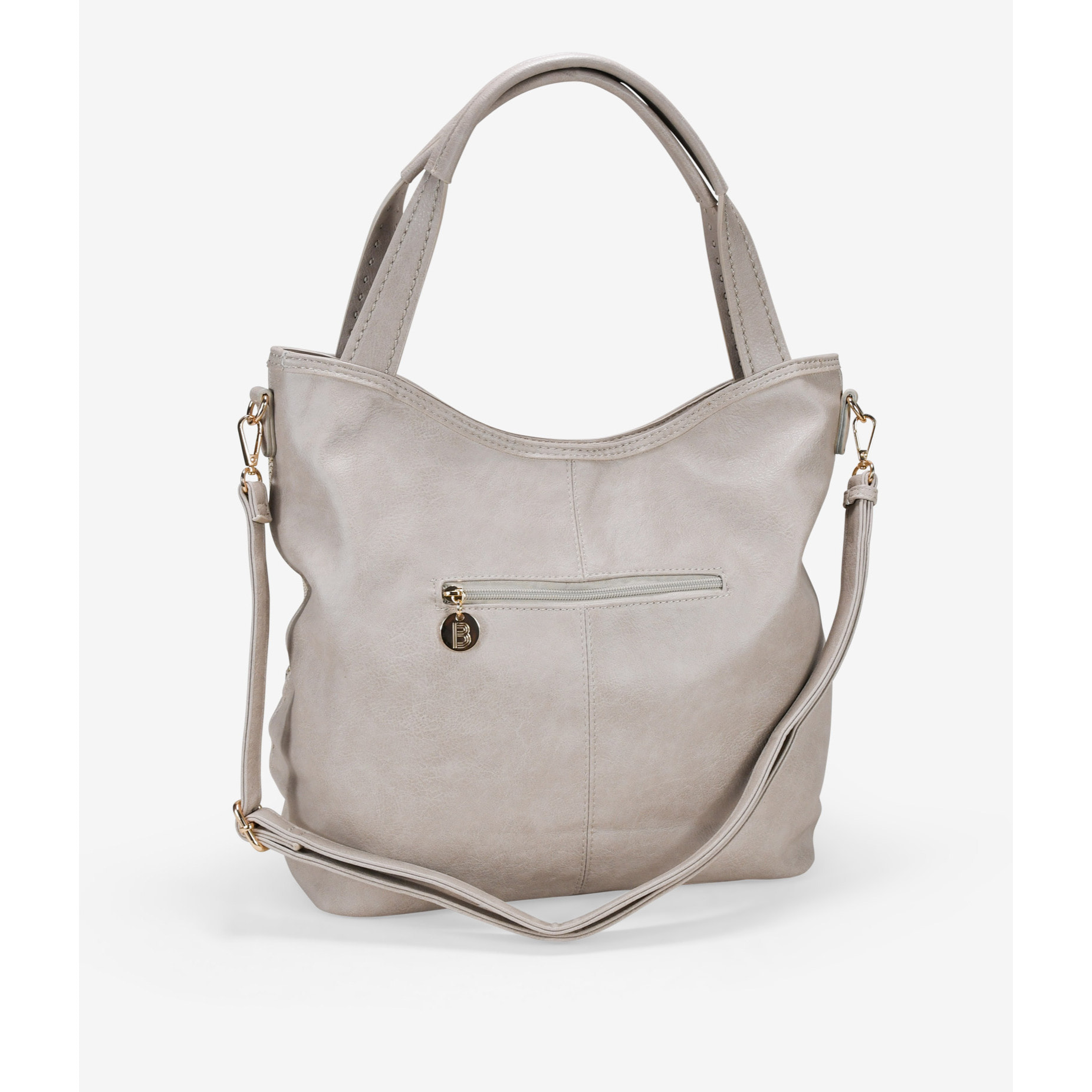 Bolso de hombro tostado con cremallera