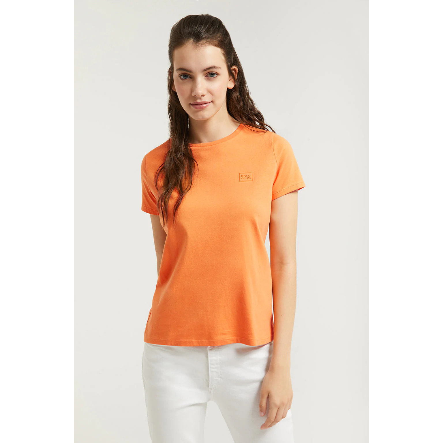 Camiseta básica naranja de manga corta con logo Polo Club