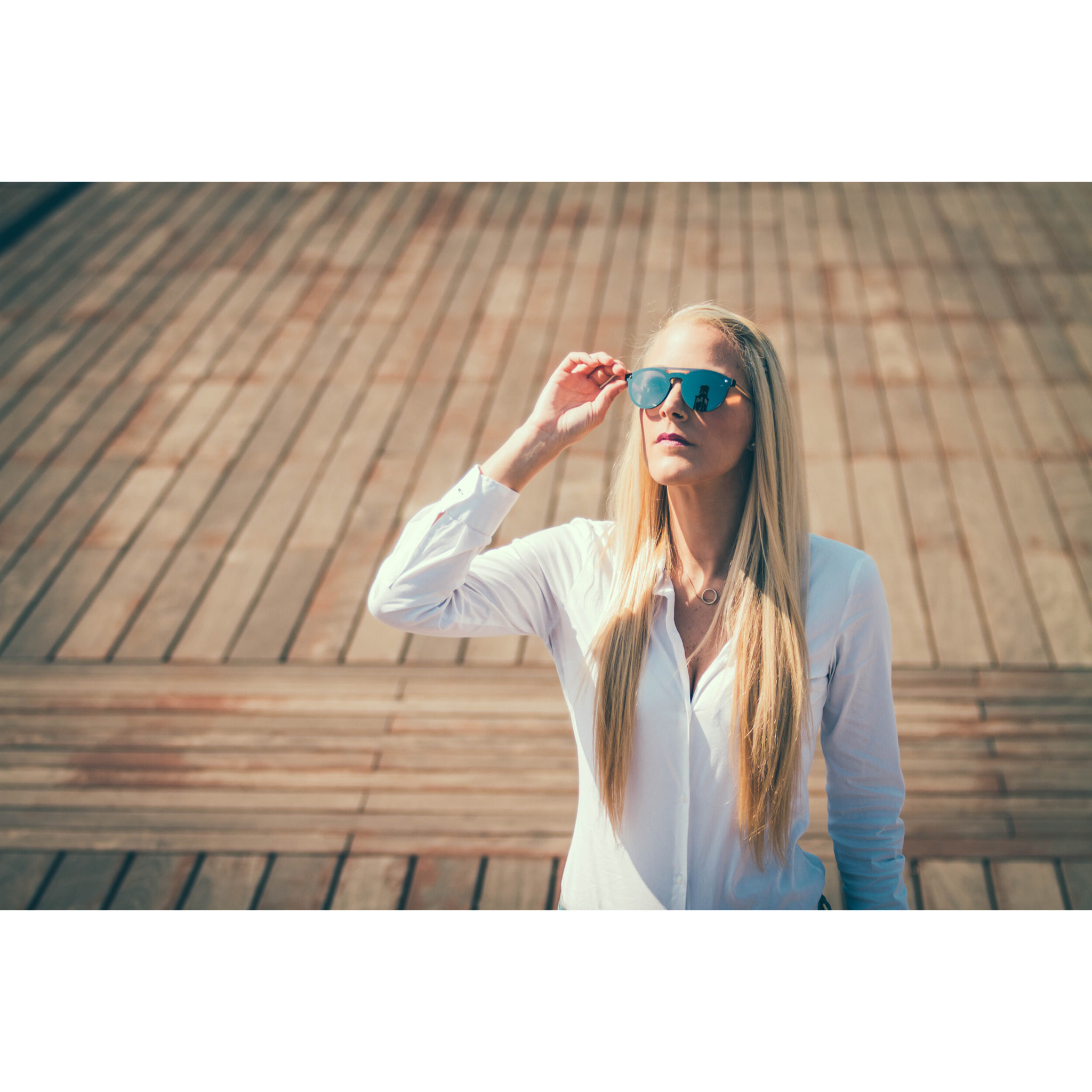 Gafas de sol OCEAN SAN MARINO - Negro mate con patillas de metal dorado y / Planas de espejo plateado