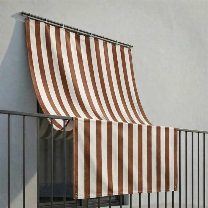 Tenda da sole a caduta in poliestere - A RIGHE MARRONE