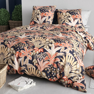 Parure housse de couette 100% coton 57fils + 2 taies Louisiane