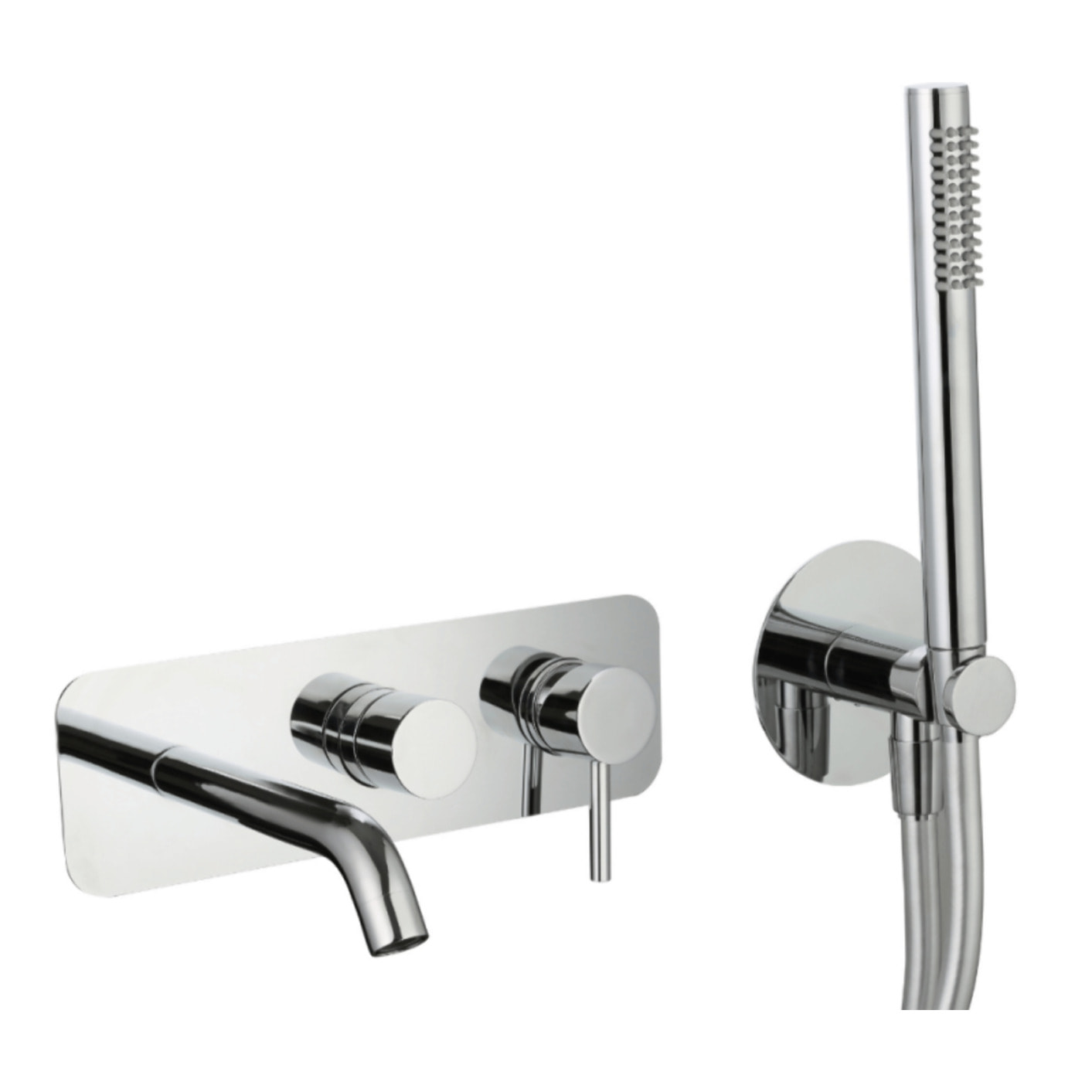 Mitigeur bain douche mécanique mural + douchette 1 jet + corps encastré PAINI Cox chromé