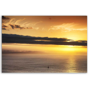 Tableau coucher de soleil sur la mer Calme plat Tableau alu Dibond